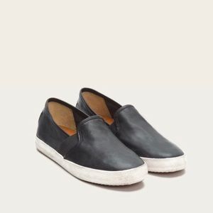 Frye Dylan Black Leather Slip-on Sneakers 9.5 NWOB